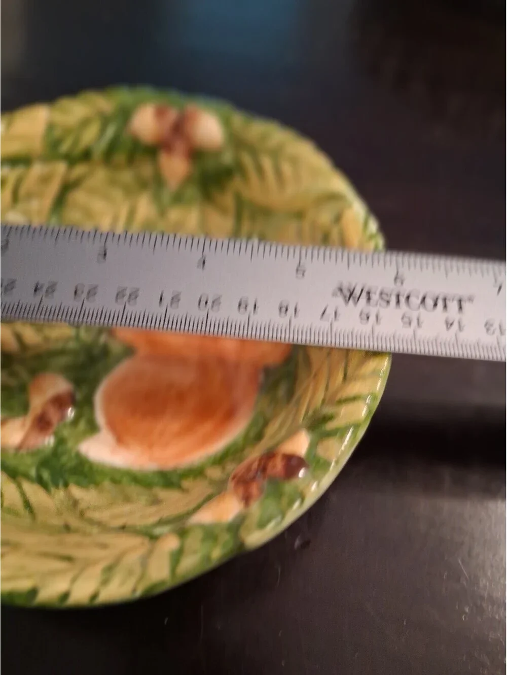 Hand-Painted Ceramic Squirrel Bowl with Leaf and Acorn Design